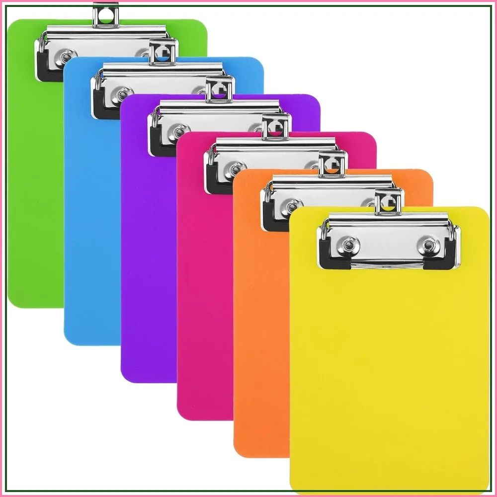 6 Pcs Mini Clipboard, Small Plastic Clipboards 4x6 Inch A6 Size Cute Notepads Pocket Clip Board for Offices, Hospitals, Restaurants, Teacher Doctor Offices (Set of 6 Colors)
6 Pcs Mini Clipboard, Small Plastic Clipboards 4x6 Inch A6 Size Cute Notepads Pocket Clip Board for Offices, Hospitals, Restaurants, Teacher Doctor Offices (Set of 6 Colors)