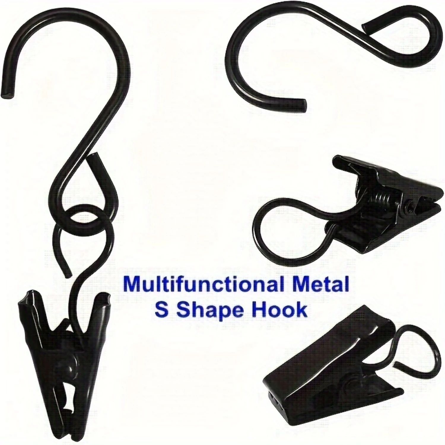 40pcs Black S Hook Clip Hook, Rust-Resistant Metal Clip For Hanging Curtains, Party Lights, Artwork, Garden Decor, Multi-functio
40pcs Black S Hook Clip Hook, Rust-Resistant Metal Clip For Hanging Curtains, Party Lights, Artwork, Garden Decor, Multi-functio