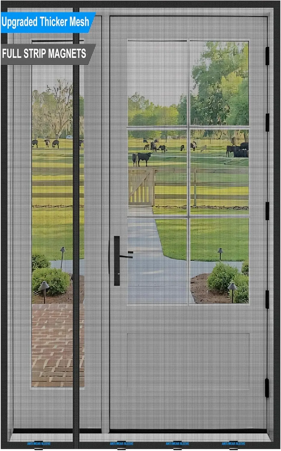 Magnetic Screen Door 38x82 in, Thicker 265g/m² Mesh, Reversible Left/Right Opening, Upgraded Full Strip Magnets for Sliding &
Magnetic Screen Door 38x82 in, Thicker 265g/m² Mesh, Reversible Left/Right Opening, Upgraded Full Strip Magnets for Sliding &