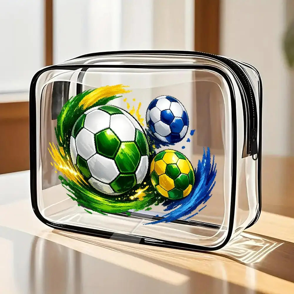 SoccerThemed Clear Toiletry Bag With Soccer Green/Yellow/Blue Brushstroke Art Zippered Portable Cosmetic Organizer Suitable Fo
SoccerThemed Clear Toiletry Bag With Soccer Green/Yellow/Blue Brushstroke Art Zippered Portable Cosmetic Organizer Suitable Fo