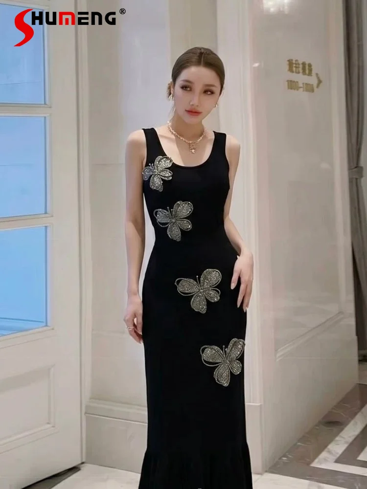 Women's 2026 Summer Three-dimensional Butterfly Knitted Dresses Slim-fit Comfort Vest Dress Sleeveless Classic High-end Dresses
Women's 2026 Summer Three-dimensional Butterfly Knitted Dresses Slim-fit Comfort Vest Dress Sleeveless Classic High-end Dresses