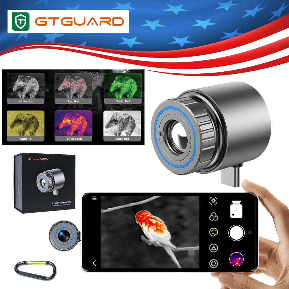 GTGUARD ClearView C210 Thermal Imager for Phone 512*384 AI Super Resolution Electronics Thermal Camera Repair Type-C for Android
GTGUARD ClearView C210 Thermal Imager for Phone 512*384 AI Super Resolution Electronics Thermal Camera Repair Type-C for Android