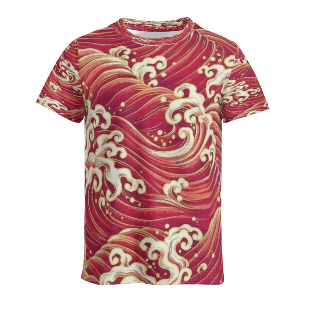 Japanese Style Waves New Summer Round Neck Short Sleeved T-shirt for Men's Short Sleeved Top
Japanese Style Waves New Summer Round Neck Short Sleeved T-shirt for Men's Short Sleeved Top