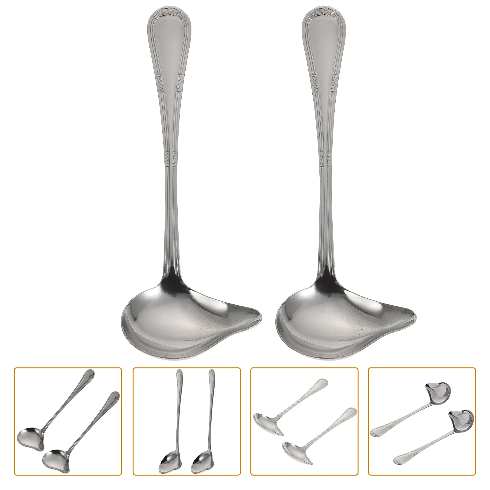 2 Pcs Duckbill Spoon Soup Ladle Spoons Asian Dessert Metal Stainless Steel Serving
2 Pcs Duckbill Spoon Soup Ladle Spoons Asian Dessert Metal Stainless Steel Serving