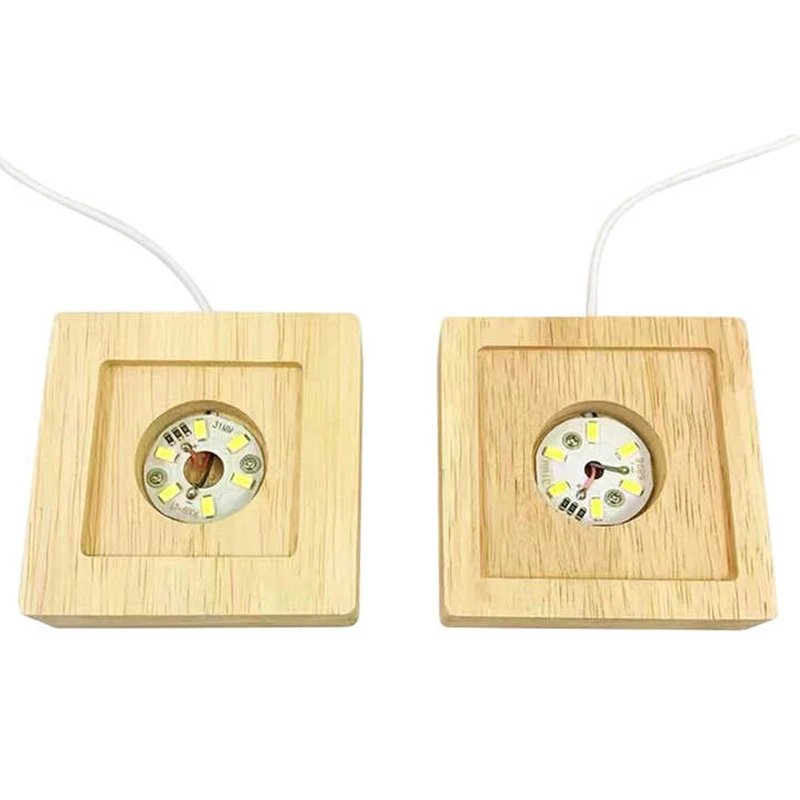 8cm Square USB Powered Wood Lamp Base Led Display Holder Stand for 3D Crystall Glass Resin Ball Objects Night Lights
8cm Square USB Powered Wood Lamp Base Led Display Holder Stand for 3D Crystall Glass Resin Ball Objects Night Lights