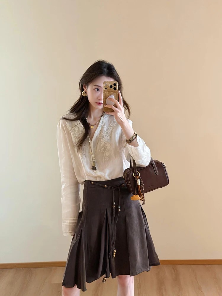 Korean Style V-Neck Lace Trim Long Sleeve Shirt Top Women's Summer New Asymmetrical Skirt Two-Piece Set Fashionable Casu...
Korean Style V-Neck Lace Trim Long Sleeve Shirt Top Women's Summer New Asymmetrical Skirt Two-Piece Set Fashionable Casu...