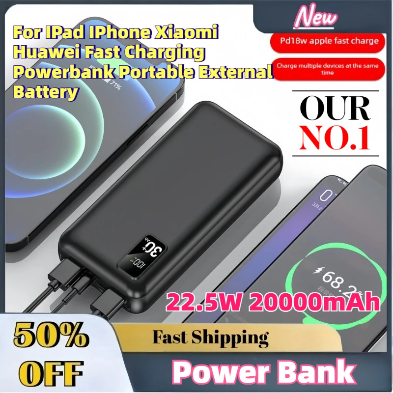 Fast Shipping New 22.5W 20000mAh Power Bank for IPad IPhone Xiaomi Huawei Fast Charging Powerbank Portable External Battery
Fast Shipping New 22.5W 20000mAh Power Bank for IPad IPhone Xiaomi Huawei Fast Charging Powerbank Portable External Battery