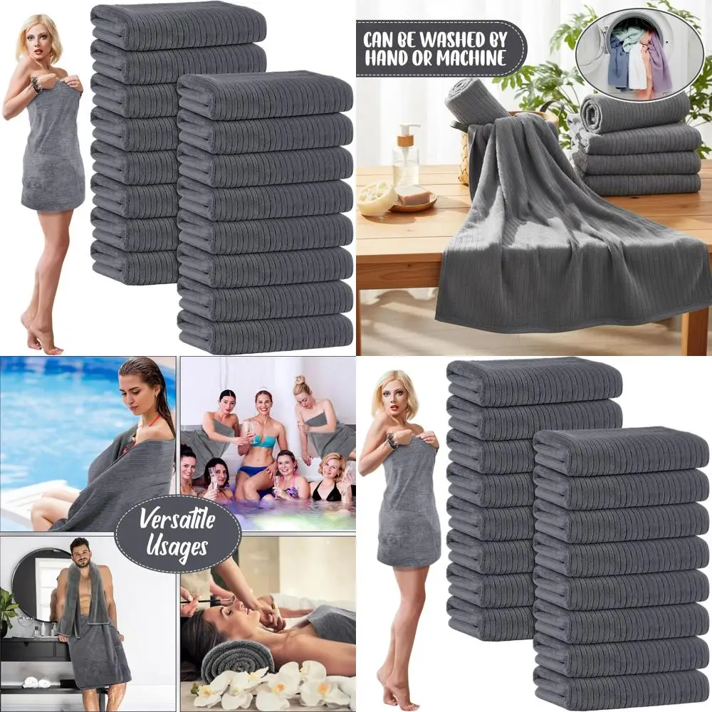 Набор больших банных полотенец из микрофибры 27 x 60, 16 штук — мягкие, впитывающие, большие для душа, пляжа, спортзала и многого другого (темно-серая полоска)
Набор больших банных полотенец из микрофибры 27 x 60, 16 штук — мягкие, впитывающие, большие для душа, пляжа, спортзала и многого другого (темно-серая полоска)