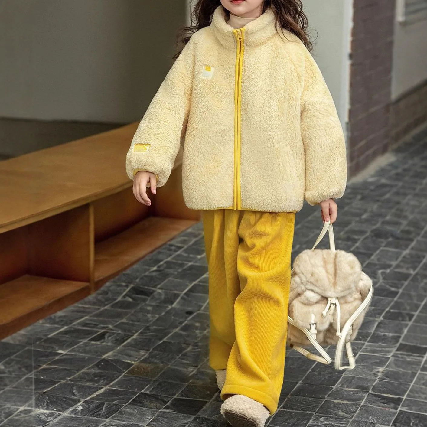 Winter Korean Kids Girl 2PCS Clothes Set Fleece Thicken Warm Children Girls Zipper Woolen Coat Suits Yellow Straight Pant Outfit
Winter Korean Kids Girl 2PCS Clothes Set Fleece Thicken Warm Children Girls Zipper Woolen Coat Suits Yellow Straight Pant Outfit