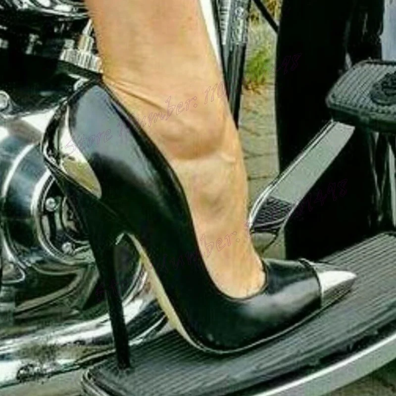 Black Extreme High Heels Pumps Metal Decor Pointed Toe Shoes for Women Thin High Heels Sexy Lady Shoes 2024 Zapatos Para Mujere
Black Extreme High Heels Pumps Metal Decor Pointed Toe Shoes for Women Thin High Heels Sexy Lady Shoes 2024 Zapatos Para Mujere