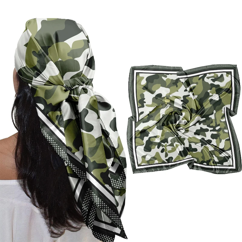 Green Camouflage Square Scarf Satin - 90x90cm Soft Smooth Women's Neck Scarf, Solid Color Fashion Headscarf for Daily Wear
Green Camouflage Square Scarf Satin - 90x90cm Soft Smooth Women's Neck Scarf, Solid Color Fashion Headscarf for Daily Wear