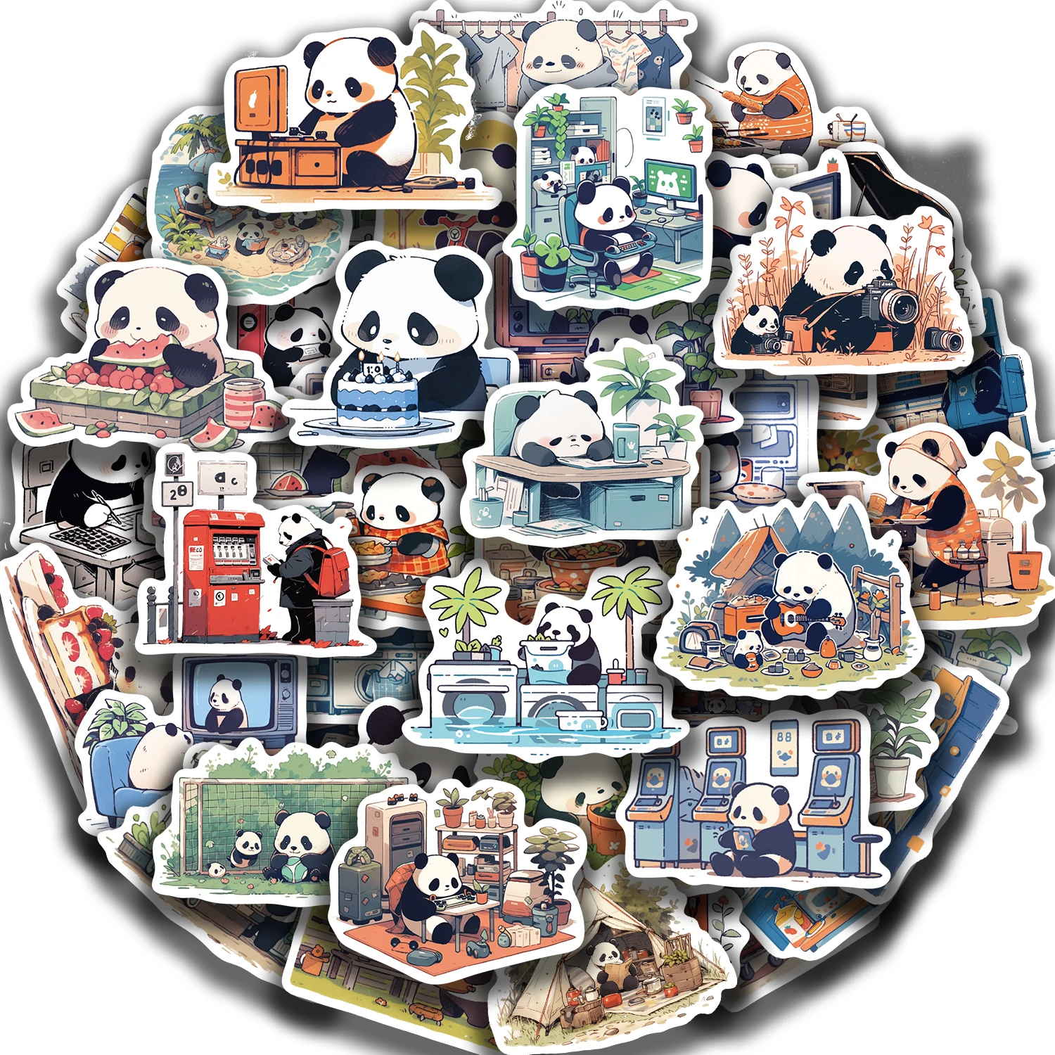 50pcs Diary Life Panda Cartoon Graffiti Stickers Decorative Guitar Phone Stationery Vinyl Animal Sticker Kawaii Kid Toy
50pcs Diary Life Panda Cartoon Graffiti Stickers Decorative Guitar Phone Stationery Vinyl Animal Sticker Kawaii Kid Toy 