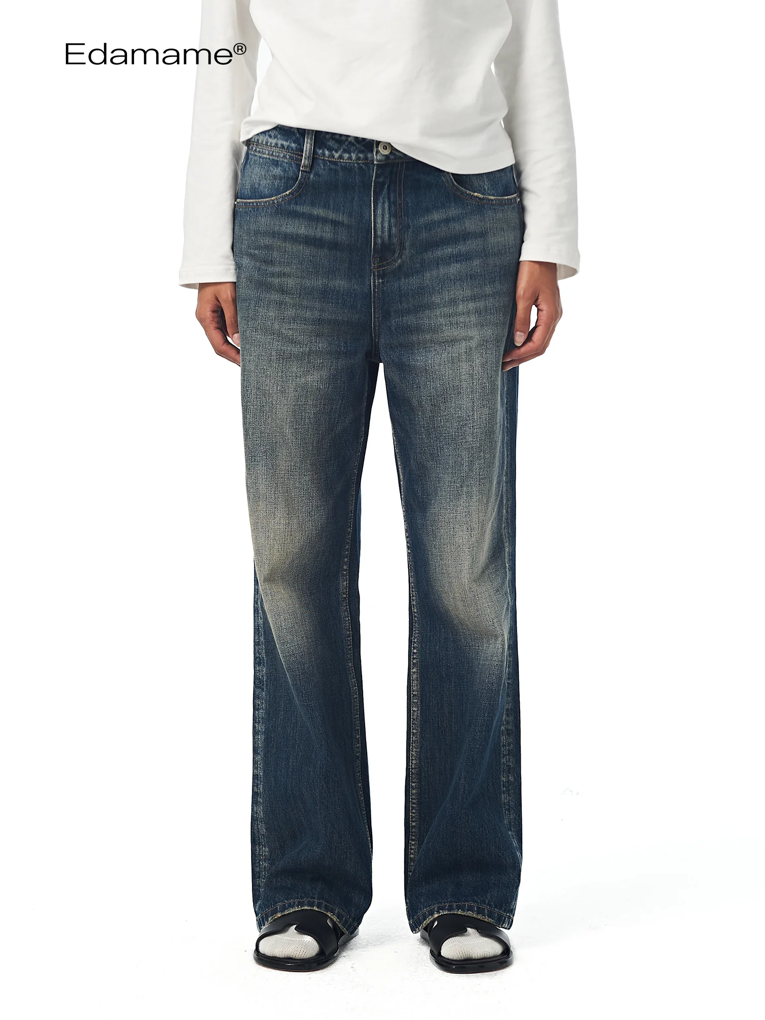 Винтажные синие джинсы EMM с прямым кроем, повседневные широкие брюки с застежкой-молнией на талии, синие джинсы из денима для женщин
Винтажные синие джинсы EMM с прямым кроем, повседневные широкие брюки с застежкой-молнией на талии, синие джинсы из денима для женщин