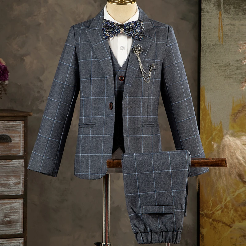 Child Formal Classic Plaid Suits Set Boys High-end Catwalk Wedding Birthday Host Piano Performance Costume Kid Blazer Vest Pants
Child Formal Classic Plaid Suits Set Boys High-end Catwalk Wedding Birthday Host Piano Performance Costume Kid Blazer Vest Pants