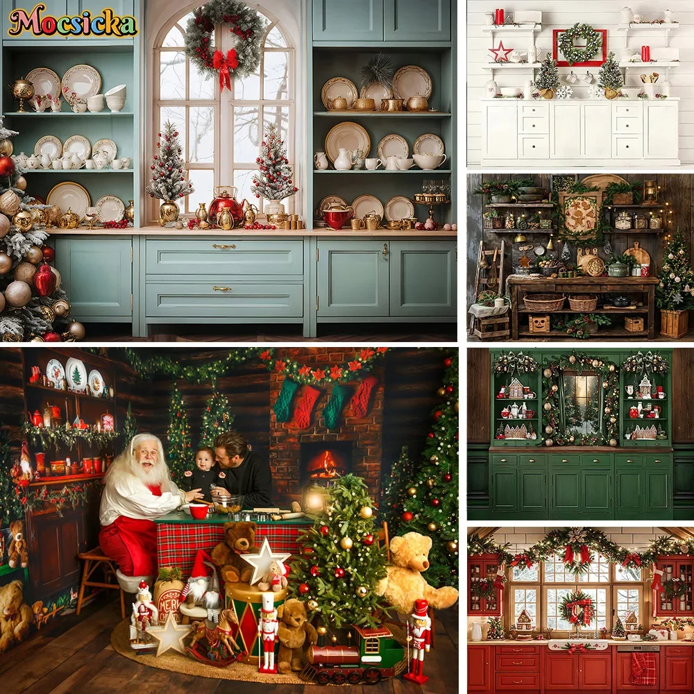 Mocsicka Christmas Kitchen Background Photography Red Xmas Tree Wreath Gift Backdrop Winter Kids Family Portrait Photo Studio
Mocsicka Christmas Kitchen Background Photography Red Xmas Tree Wreath Gift Backdrop Winter Kids Family Portrait Photo Studio
