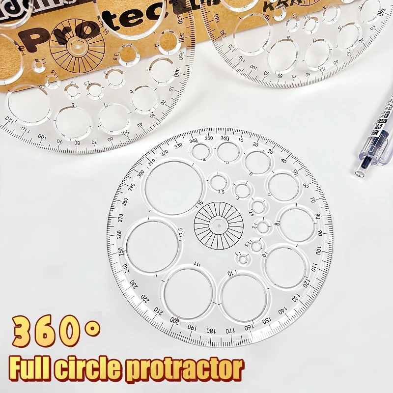 5Pcs Multifunctional 360 Degree Protractor Ruler Drawing Circle Template Measuring Tool Geometric Drawing Stencils Tools
5Pcs Multifunctional 360 Degree Protractor Ruler Drawing Circle Template Measuring Tool Geometric Drawing Stencils Tools