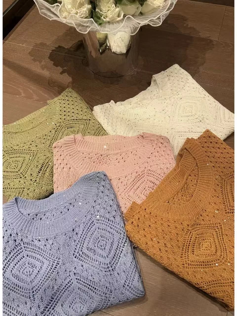 2NCOU Summer New Hollow out Geometric Knitted Top Women's Design Sensation Short Style Nylon Polyester Blend Pullover
2NCOU Summer New Hollow out Geometric Knitted Top Women's Design Sensation Short Style Nylon Polyester Blend Pullover