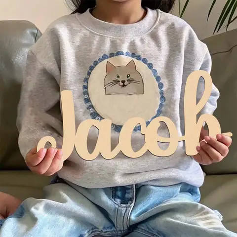 1pc Funny jacob example Customized Name Wooden Plaque Laser-Cut Sign Wood Material Wooden Sign Unique Bedroom Decor