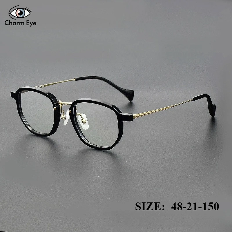 Square Men Glasses Optical Retro Black Gold Acetate+titanium Eyeglass Frame Women Myopia Anti Blue Light Computer Office Eyewear
Square Men Glasses Optical Retro Black Gold Acetate+titanium Eyeglass Frame Women Myopia Anti Blue Light Computer Office Eyewear