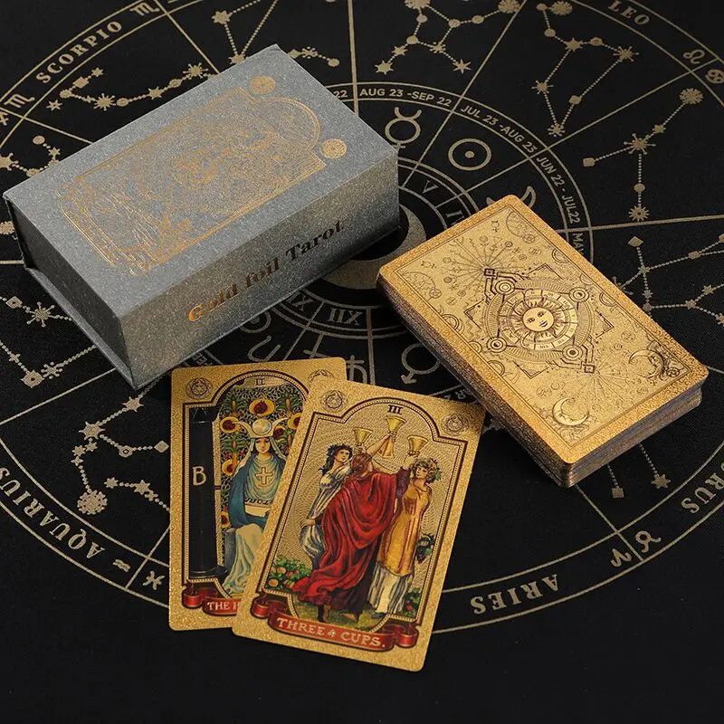 Golden sunTarot A 78-Card Deck Leisure Entertainment Game Card Family Gathering Divination Board Playing Games 10.3*6Cm
Golden sunTarot A 78-Card Deck Leisure Entertainment Game Card Family Gathering Divination Board Playing Games 10.3*6Cm