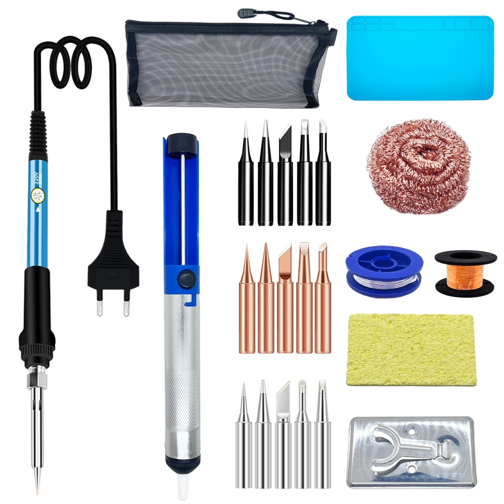 Adjustable Temperature Electric Soldering Iron 220V 110V 60W 80W Welding Solder Rework Station Heat Pencil Tips Repair Tools Kit
Adjustable Temperature Electric Soldering Iron 220V 110V 60W 80W Welding Solder Rework Station Heat Pencil Tips Repair Tools Kit