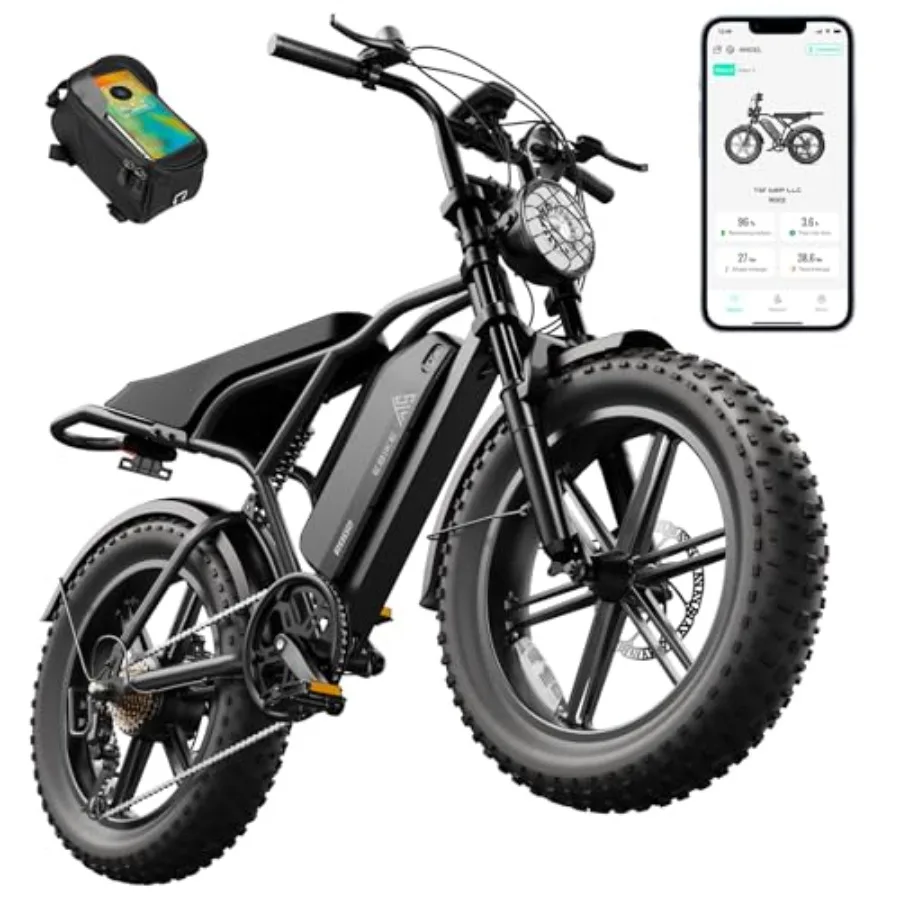 All-Terrain Electric Bike for Adults, Aluminum Alloy Frame, Black, 1500W Peak Power, 20 Fat Tires, 60/110 Miles Range, UL 2849
All-Terrain Electric Bike for Adults, Aluminum Alloy Frame, Black, 1500W Peak Power, 20 Fat Tires, 60/110 Miles Range, UL 2849