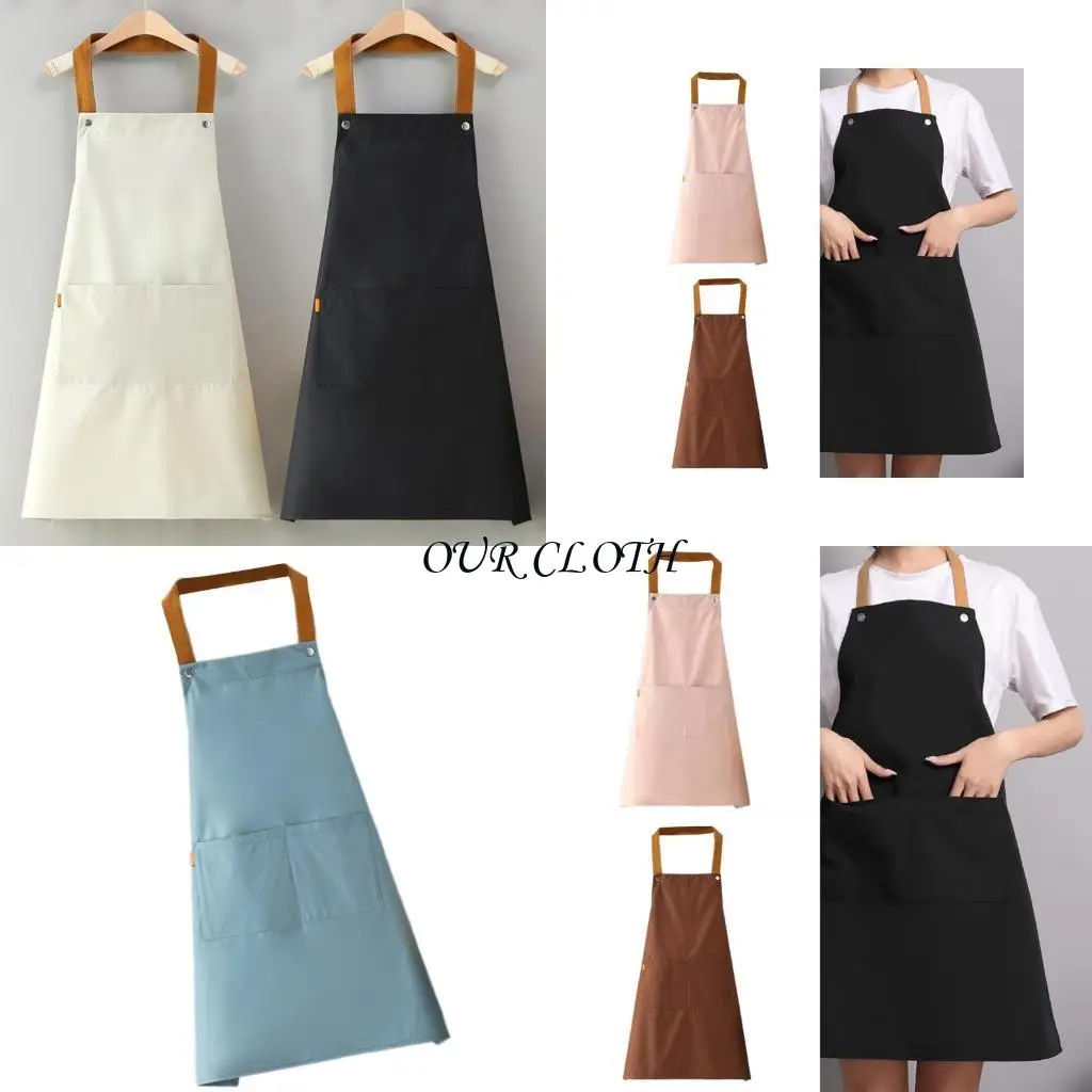 Регулируемый кухонный фартук с двумя карманами для женщин.
Регулируемый кухонный фартук с двумя карманами для женщин.