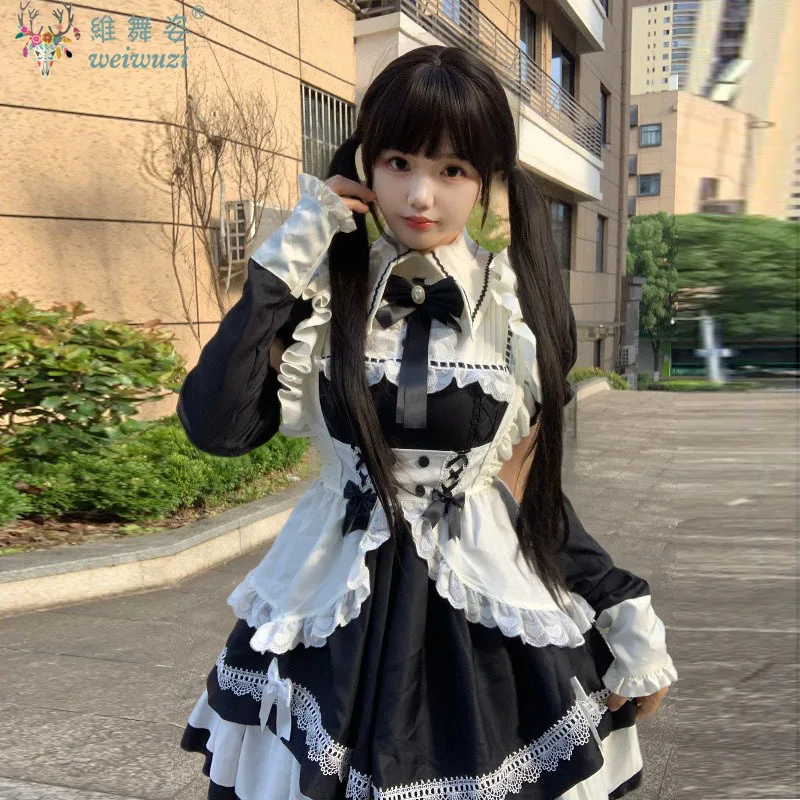 Cute Sweet Lolita Dress Adult Women Cosplay Costume Maid Coffee Shop Waitres Uniform Black Gothic Dress Plus Size Fancy Clothing
Cute Sweet Lolita Dress Adult Women Cosplay Costume Maid Coffee Shop Waitres Uniform Black Gothic Dress Plus Size Fancy Clothing