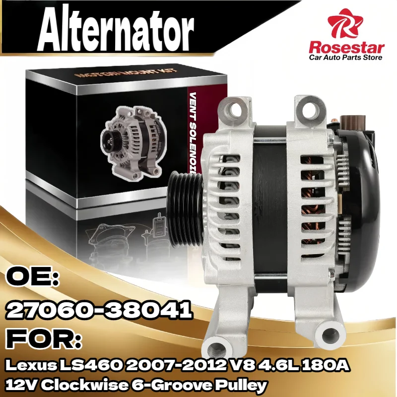 Автоматический генератор переменного тока для Lexus LS460 2007 2012 V8 4,6 л 180 А 12 В с 6 канавками по часовой стрелке 27060 38041
Автоматический генератор переменного тока для Lexus LS460 2007 2012 V8 4,6 л 180 А 12 В с 6 канавками по часовой стрелке 27060 38041