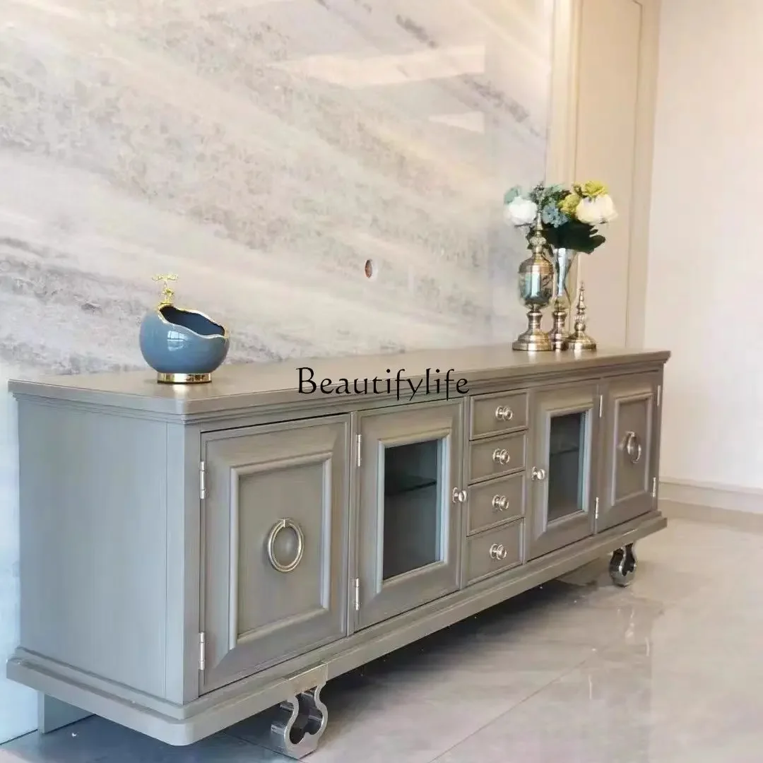 yj19 American light luxury retro solid wood TV cabinet combination coffee table French living room old
yj19 American light luxury retro solid wood TV cabinet combination coffee table French living room old
