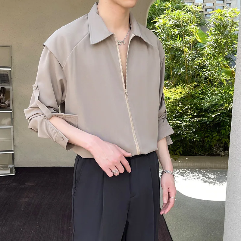 Korean Fashion Personalized Shirts For Men Adjustable Long Sleeve Tops Casual Zipper Shirt 2024 Autumn Designer Clothes
Korean Fashion Personalized Shirts For Men Adjustable Long Sleeve Tops Casual Zipper Shirt 2024 Autumn Designer Clothes