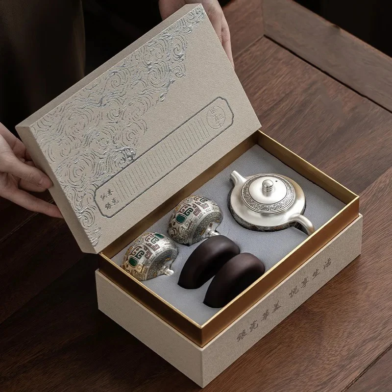 Home Gift Box With Handheld Gift Palace Museum Dunhuang Cultural And Creative Wonders Gilded Silver Kung Fu Tea Set
Home Gift Box With Handheld Gift Palace Museum Dunhuang Cultural And Creative Wonders Gilded Silver Kung Fu Tea Set