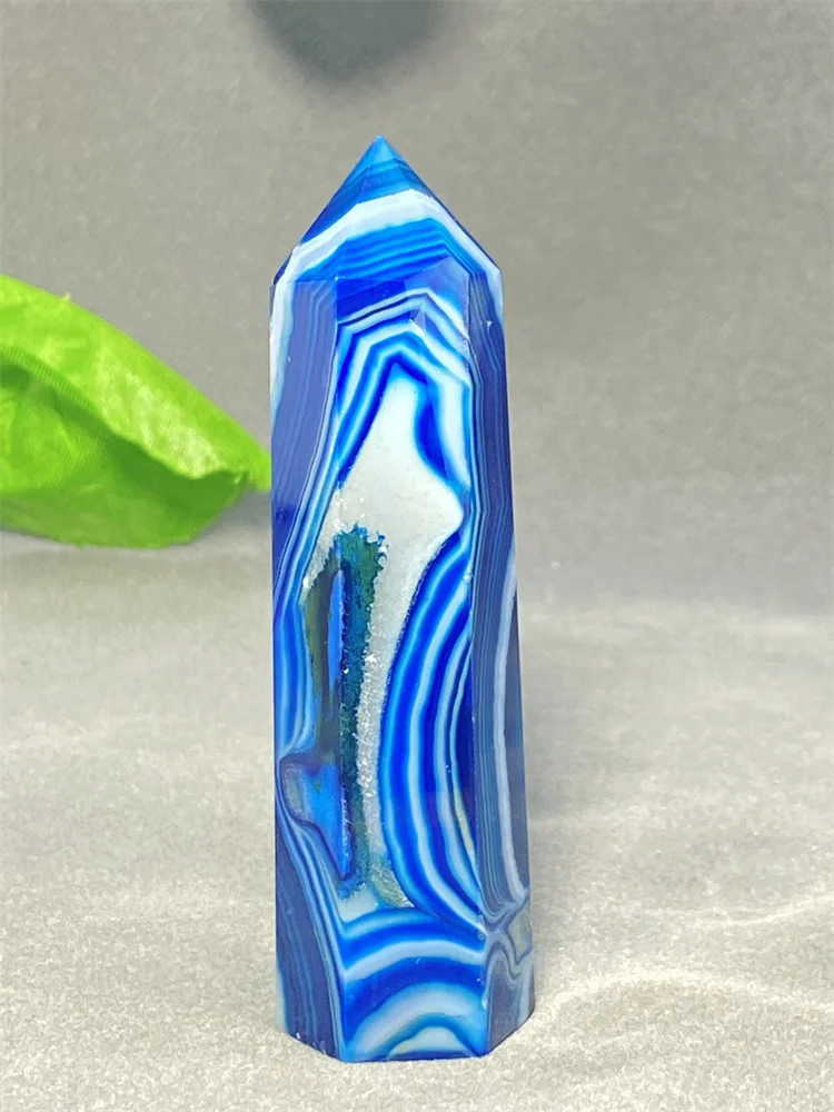 Natural Blue Striped Agate Crystal Tower Hand Polished Healing Wand Feng Shui Home Decor
Natural Blue Striped Agate Crystal Tower Hand Polished Healing Wand Feng Shui Home Decor