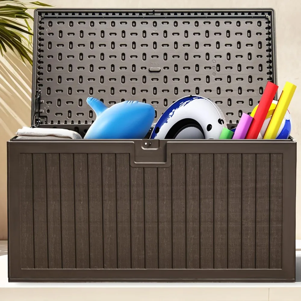 230 Gallon Resin Outdoor Storage Box, XXL Double-Wall Waterproof Deck Box with Divider
230 Gallon Resin Outdoor Storage Box, XXL Double-Wall Waterproof Deck Box with Divider