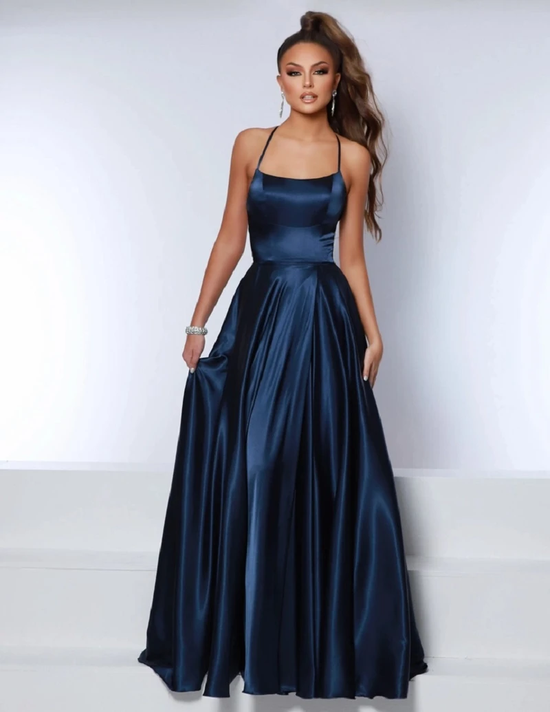 Сексуальные платья для выпускного вечера с открытой спиной на бретельках на шнуровке сзади, вечернее платье на бретельках, атласное трапециевидное платье с высоким разрезом и шлейфом, вечерние длинные платья
Сексуальные платья для выпускного вечера с открытой спиной на бретельках на шнуровке сзади, вечернее платье на бретельках, атласное трапециевидное платье с высоким разрезом и шлейфом, вечерние длинные платья