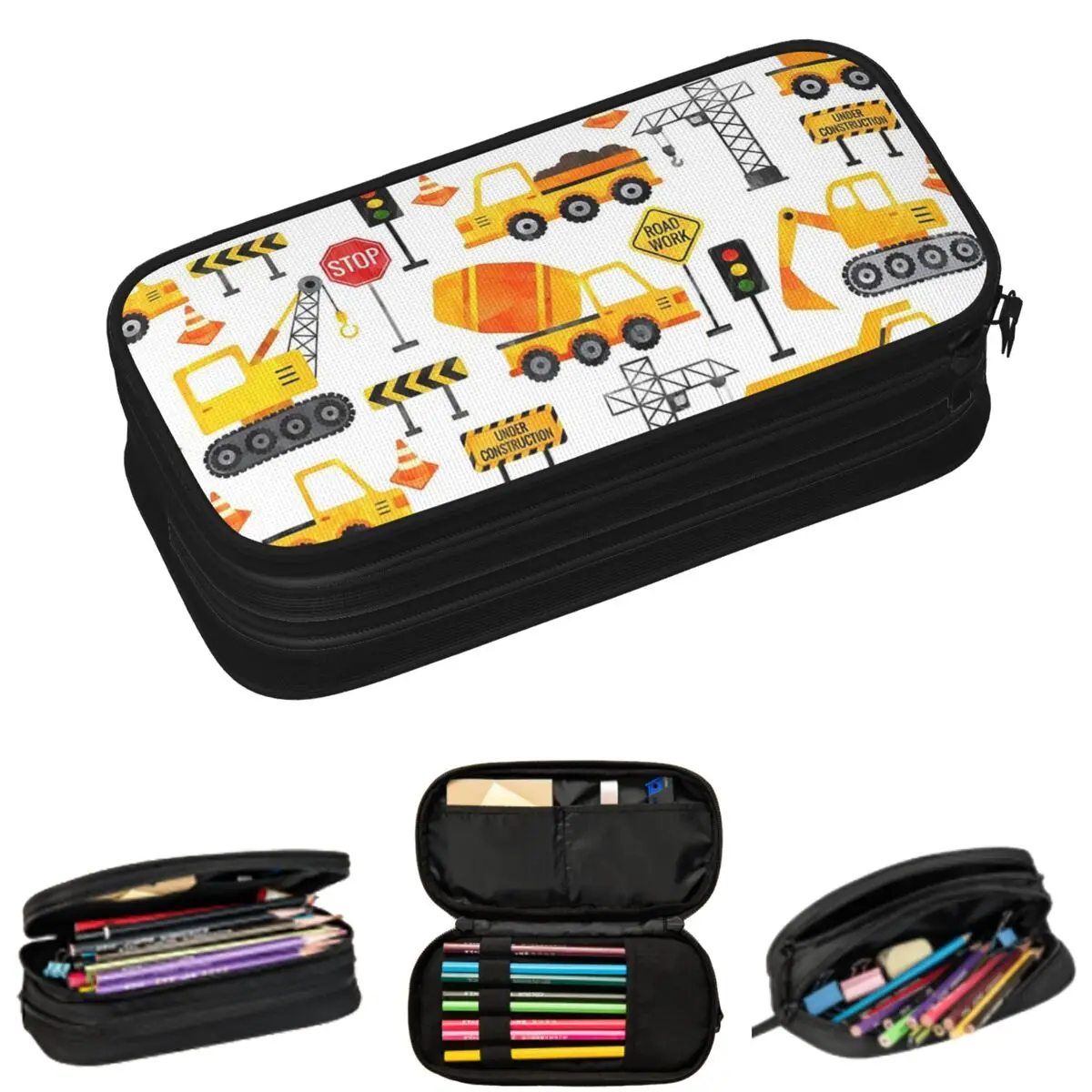 Road Work Watercolor Construction Vehicles Pencil Cases for Student Gifts Pen Box Pencil Bag Large Capacity Pencil Pouch
Road Work Watercolor Construction Vehicles Pencil Cases for Student Gifts Pen Box Pencil Bag Large Capacity Pencil Pouch