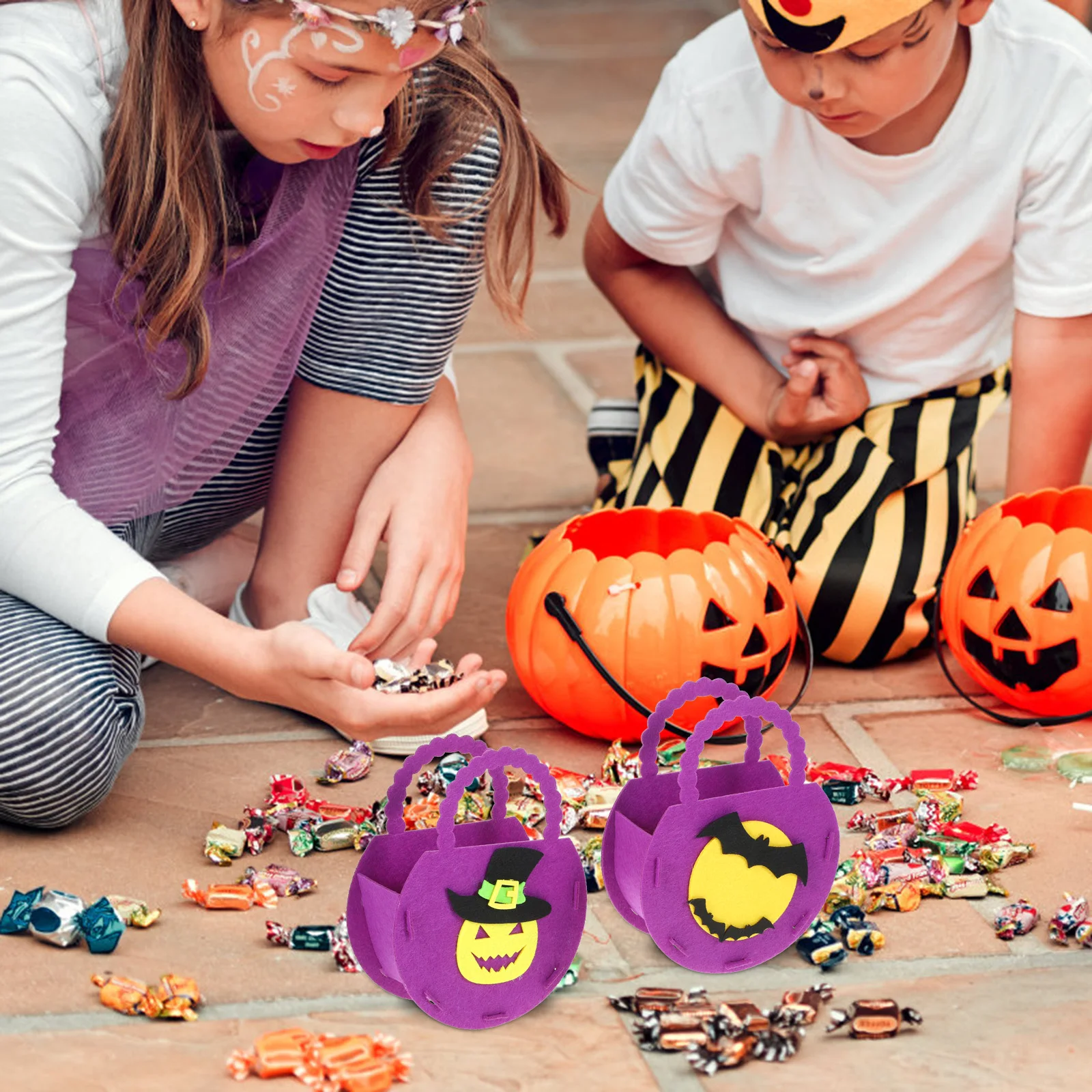 4 Pcs Halloween Bags Purple Pumpkin Bat Witch Ghost Lightweight Felt H held Party Favor Bags for Snacks Gifts Sweets
4 Pcs Halloween Bags Purple Pumpkin Bat Witch Ghost Lightweight Felt H held Party Favor Bags for Snacks Gifts Sweets