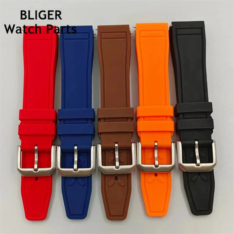 BLIGER 20mm black blue brown orange red rubber strap with stainless steel pin buckle
BLIGER 20mm black blue brown orange red rubber strap with stainless steel pin buckle