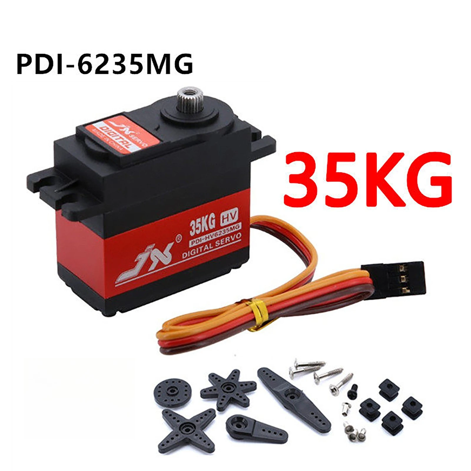 JX Servo PDI-6235MG Large Torque 35KG 180°/360° Metal Standard Digital Servo for RC Car Model Airplane Drone Helicopter Robot
JX Servo PDI-6235MG Large Torque 35KG 180°/360° Metal Standard Digital Servo for RC Car Model Airplane Drone Helicopter Robot