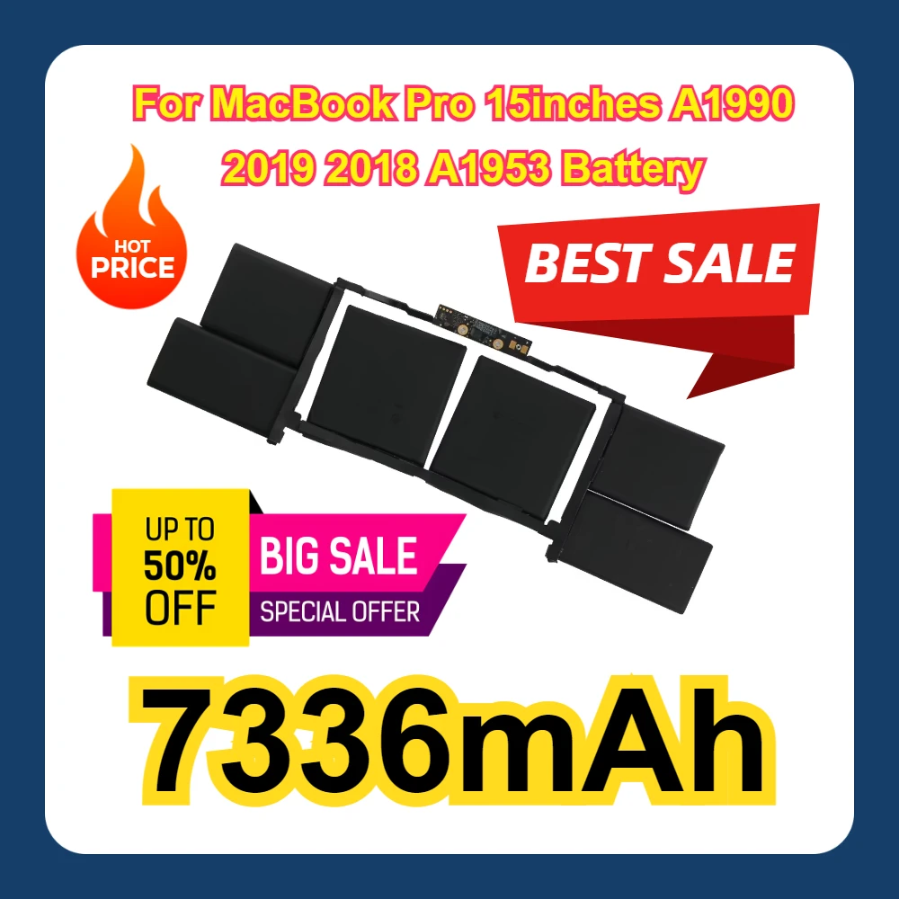 Replacement Battery 7336mAh For MacBook Pro 15inches A1990 2019 2018 A1953 Battery
Replacement Battery 7336mAh For MacBook Pro 15inches A1990 2019 2018 A1953 Battery