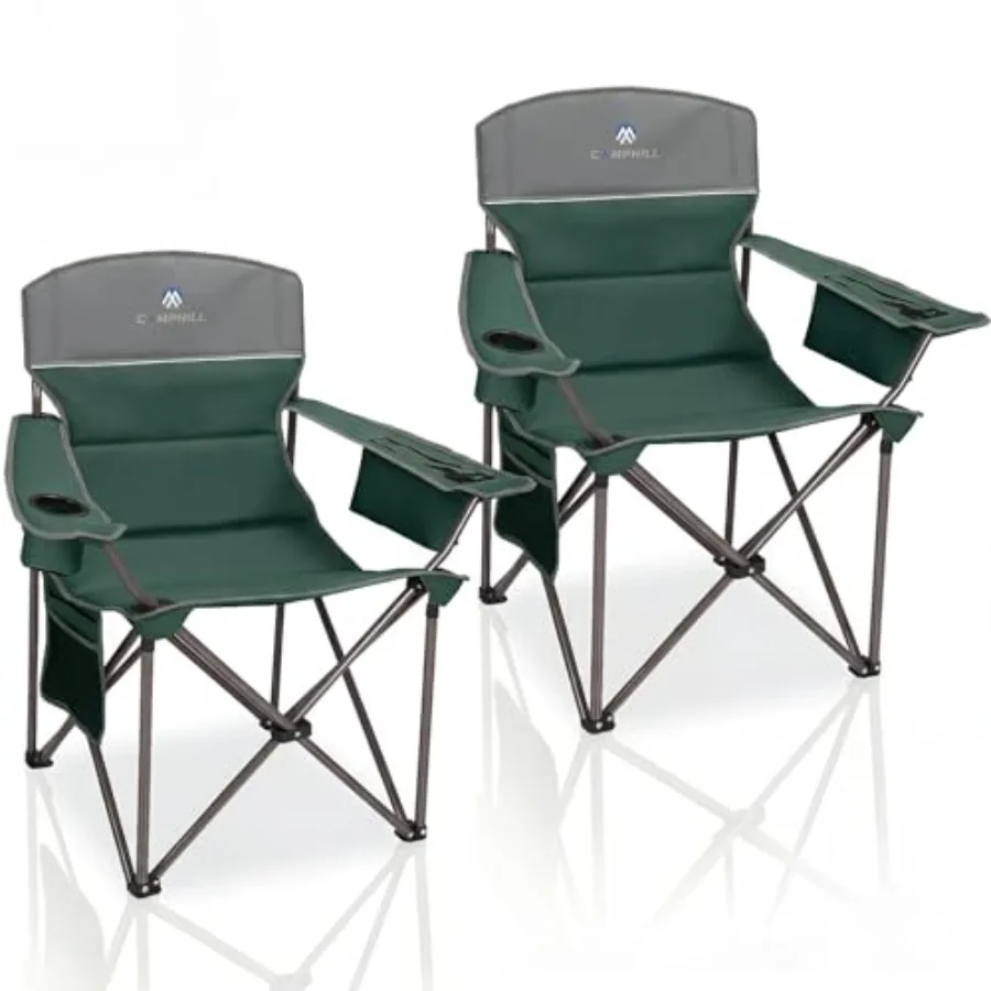 Oversized Camping Chairs 2 Pack - Heavy Duty 400LBS Padded Lawn Chair with Cooler Bag, Cup Holder, Side Pocket, Collapsible for
Oversized Camping Chairs 2 Pack - Heavy Duty 400LBS Padded Lawn Chair with Cooler Bag, Cup Holder, Side Pocket, Collapsible for