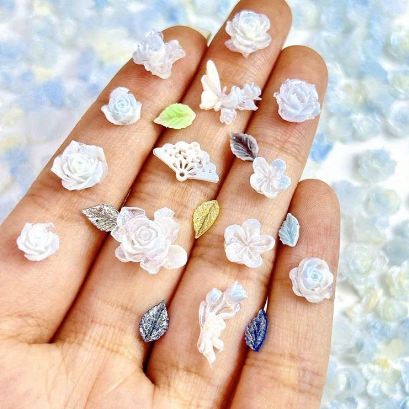 50pcs Nail Art Luminous Light Blue Rose Bud Jewelry Resin Butterfly Smudge Gradual Change Three-dimensional Carved Nail Material
50pcs Nail Art Luminous Light Blue Rose Bud Jewelry Resin Butterfly Smudge Gradual Change Three-dimensional Carved Nail Material