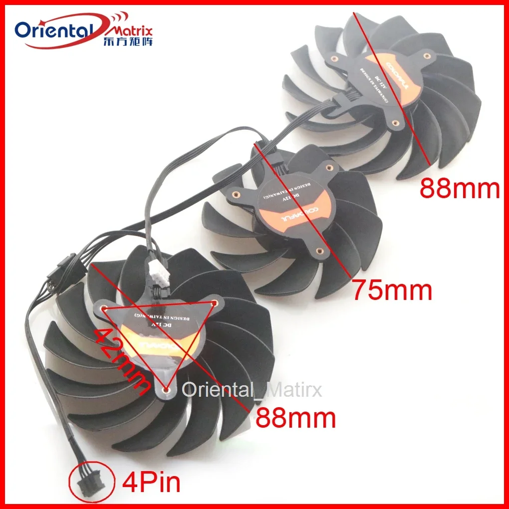88mm 75mm DC12V 4Pin VGA Fan For COLORFUL RTX3080 3070 3060ti 3060 iGame Ultra Graphics Card Cooling Fan
88mm 75mm DC12V 4Pin VGA Fan For COLORFUL RTX3080 3070 3060ti 3060 iGame Ultra Graphics Card Cooling Fan