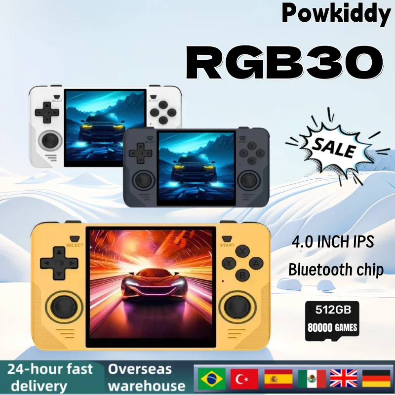 POWKIDDY RGB30 Portable Handheld Game Console 4 Inch HD IPS Screen Built-in Wifi 512GPSP Double Joystick Gaming Console Gifts
POWKIDDY RGB30 Portable Handheld Game Console 4 Inch HD IPS Screen Built-in Wifi 512GPSP Double Joystick Gaming Console Gifts