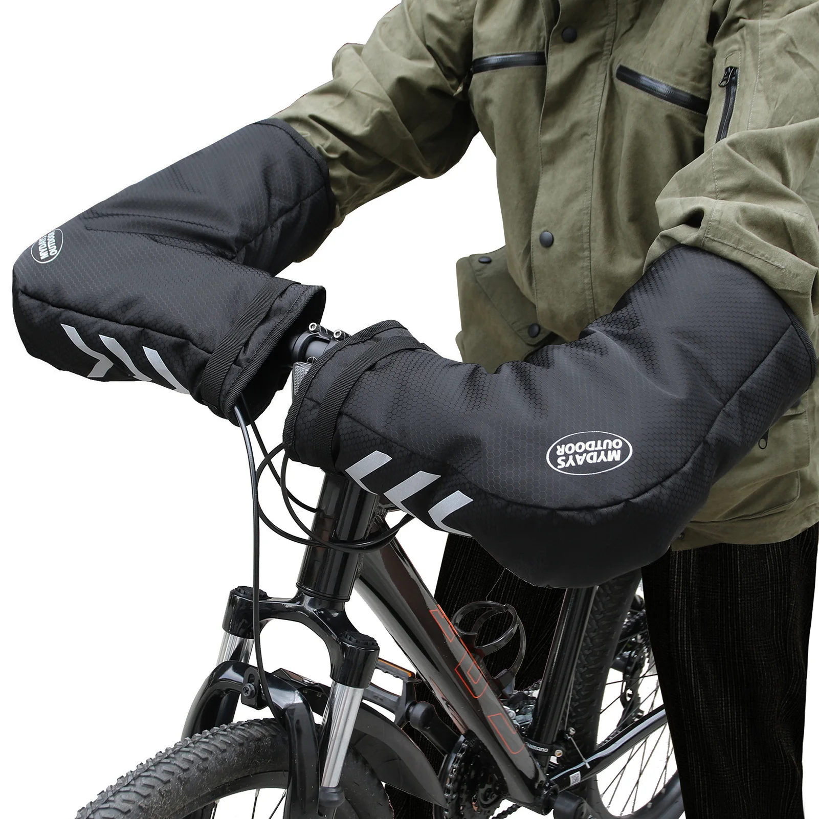 Bike Handlebar Mittens Reflective Winter Bicycle Handlebar Muffs Cold-proof & Waterproof Mountain/ Road Bike Handlebar Cover
Bike Handlebar Mittens Reflective Winter Bicycle Handlebar Muffs Cold-proof & Waterproof Mountain/ Road Bike Handlebar Cover