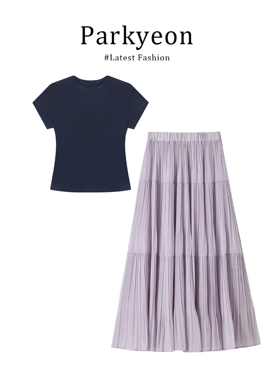 Parkyeon Simple Black Short Sleeve Top And High Waist Half Skirt Two Piece Set Summer Fashion Ensemble Elegant Purple Pleat E...
Parkyeon Simple Black Short Sleeve Top And High Waist Half Skirt Two Piece Set Summer Fashion Ensemble Elegant Purple Pleat E...