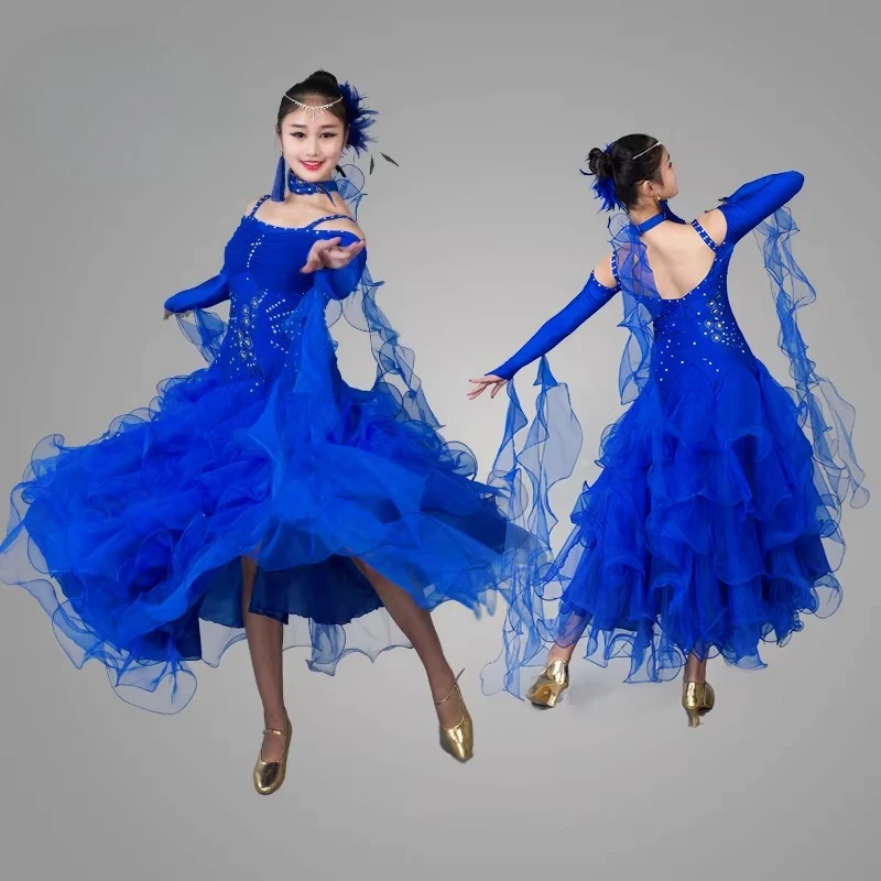 Adult Ballroom dance costume standard dance costume competition full-length dress new modern dress performance outfit MD006
Adult Ballroom dance costume standard dance costume competition full-length dress new modern dress performance outfit MD006