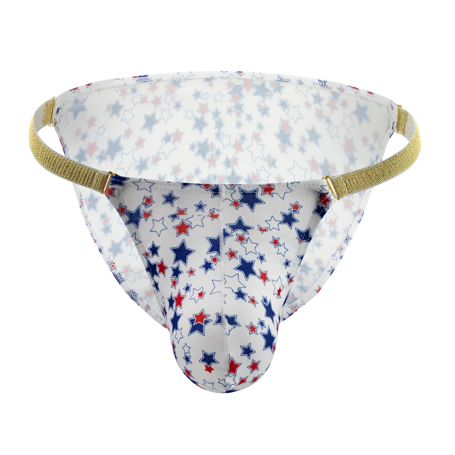 Men's Sexy Star-Print Bulge Brief Gold-Trim High-Cut Design Adjustable Sissy Low-Rise U Convex Pouch Fit for Intimate Underpants
Men's Sexy Star-Print Bulge Brief Gold-Trim High-Cut Design Adjustable Sissy Low-Rise U Convex Pouch Fit for Intimate Underpants