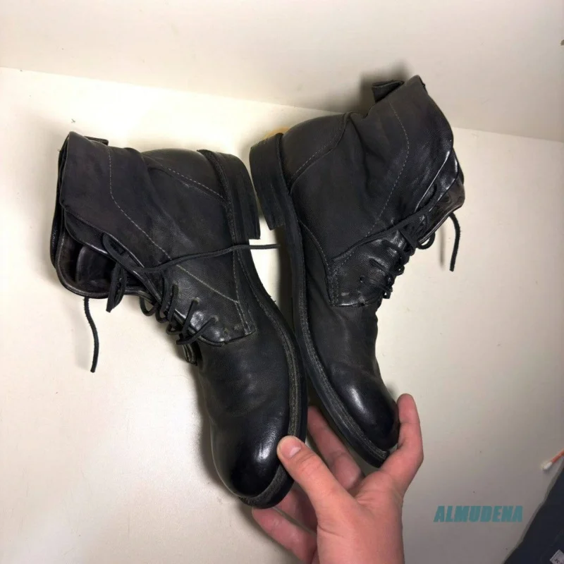 Round Toe Workwear Boots Black Suede Leather Men's Lace-Up Low Heel Retro Distressed Streetwear Casual Outdoor Shoes
Round Toe Workwear Boots Black Suede Leather Men's Lace-Up Low Heel Retro Distressed Streetwear Casual Outdoor Shoes
