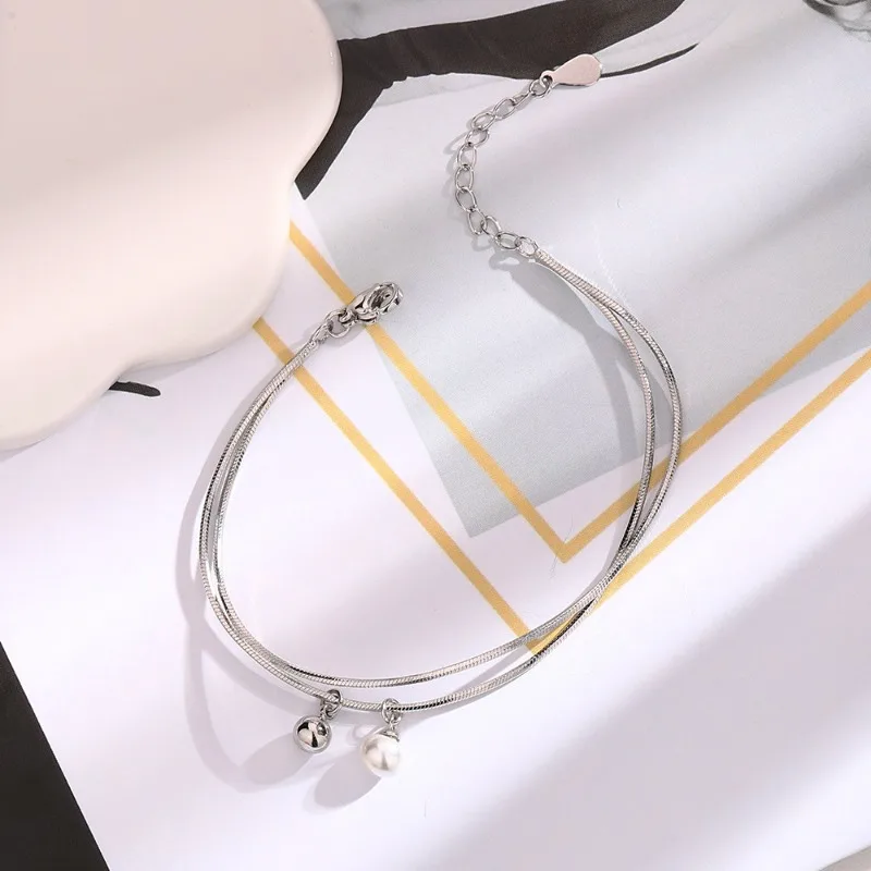 925 Silver Double-layer Pearl Good Luck Bead Snake Bone Bracelet for Women Fine Jewelry Minimalist Accessories Wholesale
925 Silver Double-layer Pearl Good Luck Bead Snake Bone Bracelet for Women Fine Jewelry Minimalist Accessories Wholesale